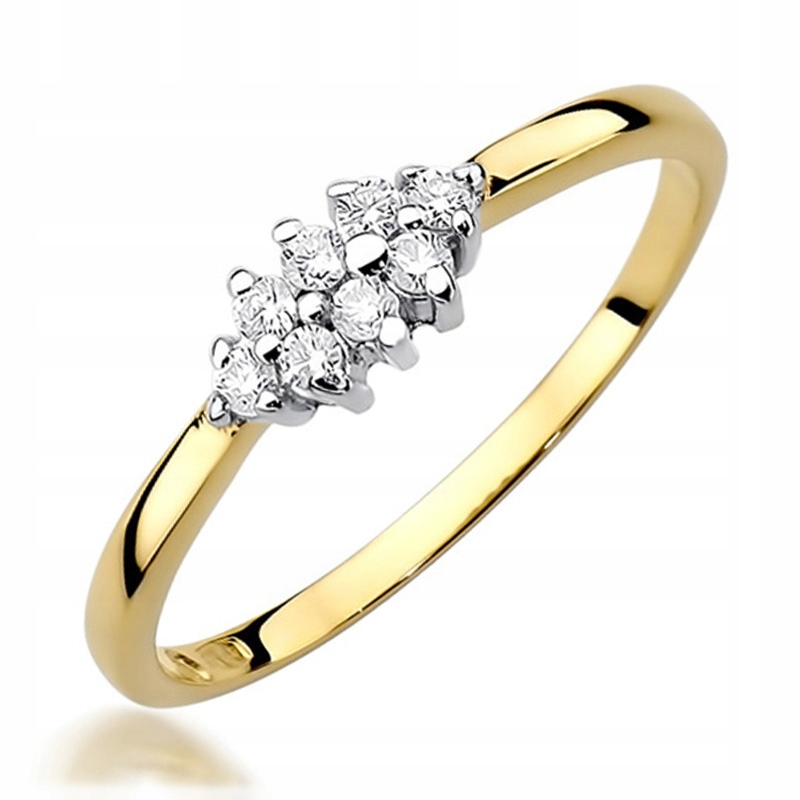 Tenký Zlatý Prstýnek s Brilianty 0,11 ct 585