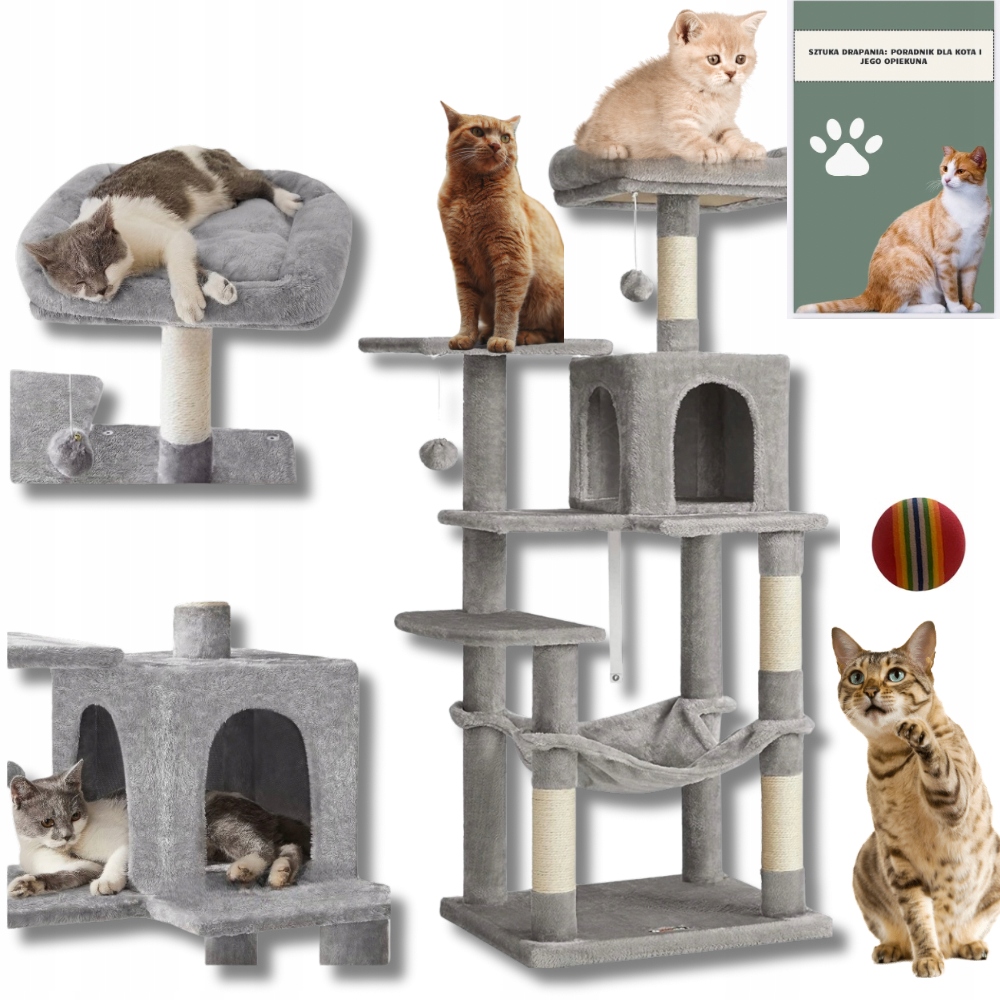Drapak Dla Kota Wysoki Legowisko Drzewko Wieża Słupek Do Drapania