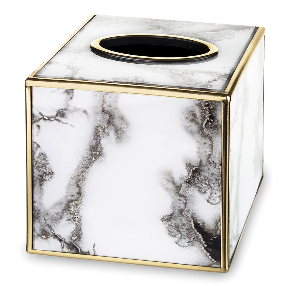 

Serwetnik Biały Złoty 13x13cm Chustecznik Zdobiony