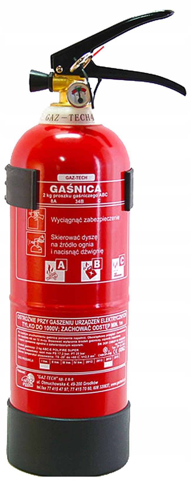 

Gaśnica Proszkowa 2 kg Samochodowa Abc