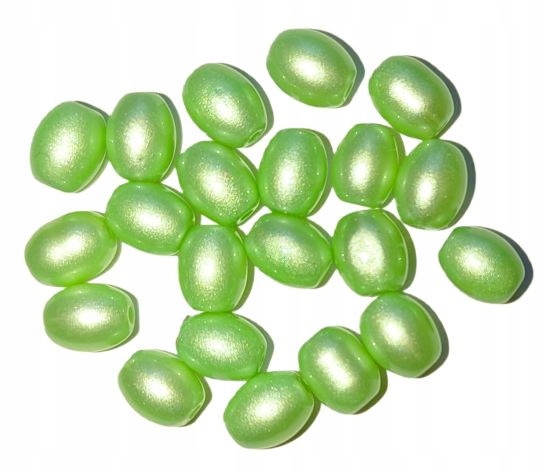 Szklane Perełki Koraliki Oliwki Jajka Pastelowe 8/6MM 30 Szt Do Biżuterii
