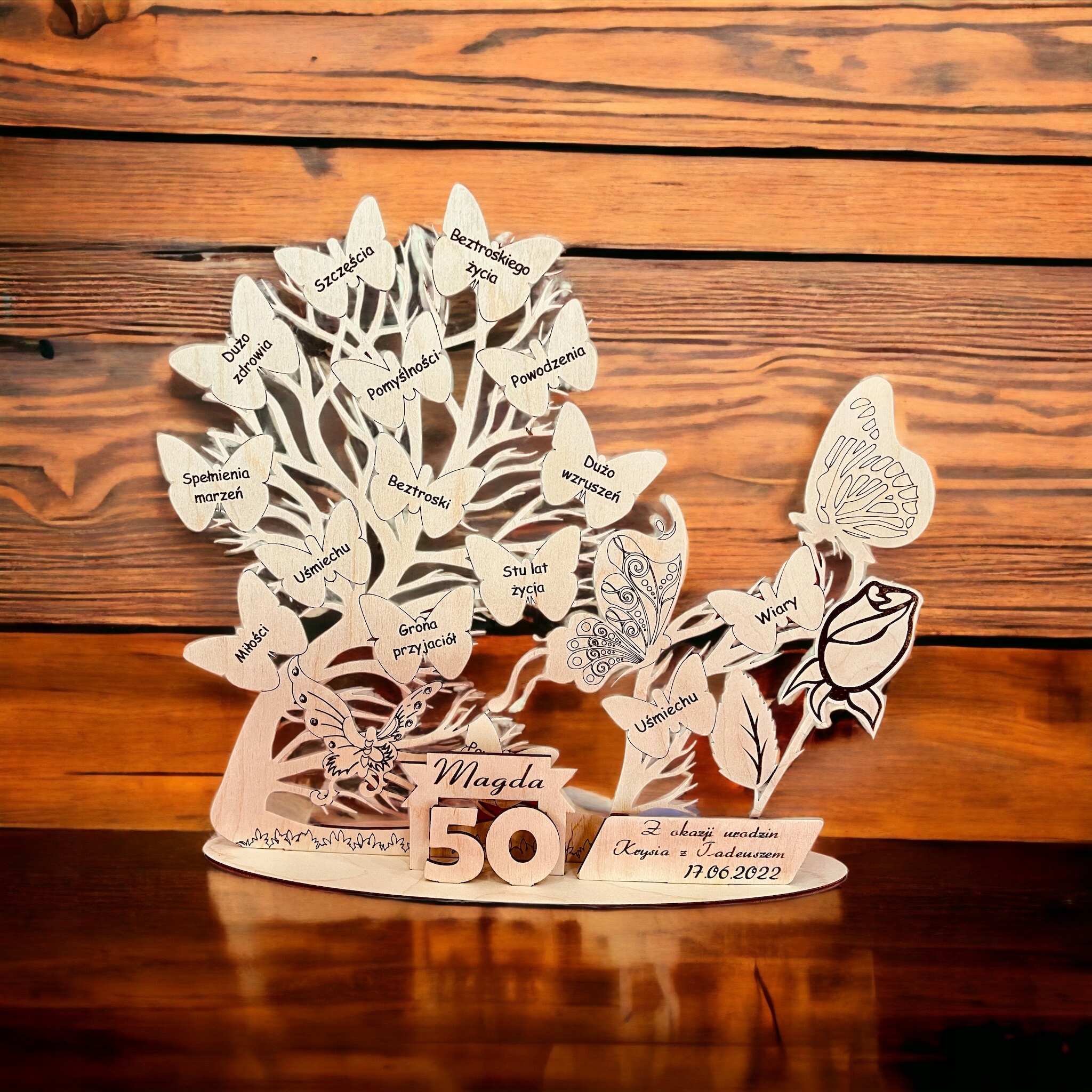 Dárek k 18 30 40 50 60 70 80, ruční práce, laser