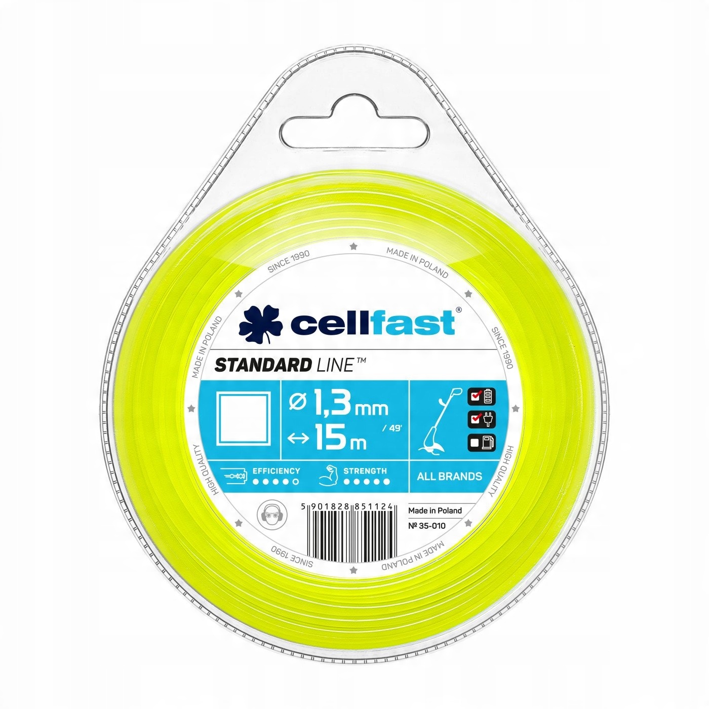 

Cellfast Żyłka Tnąca Kwadrat 1,3mm x 15m 35-010