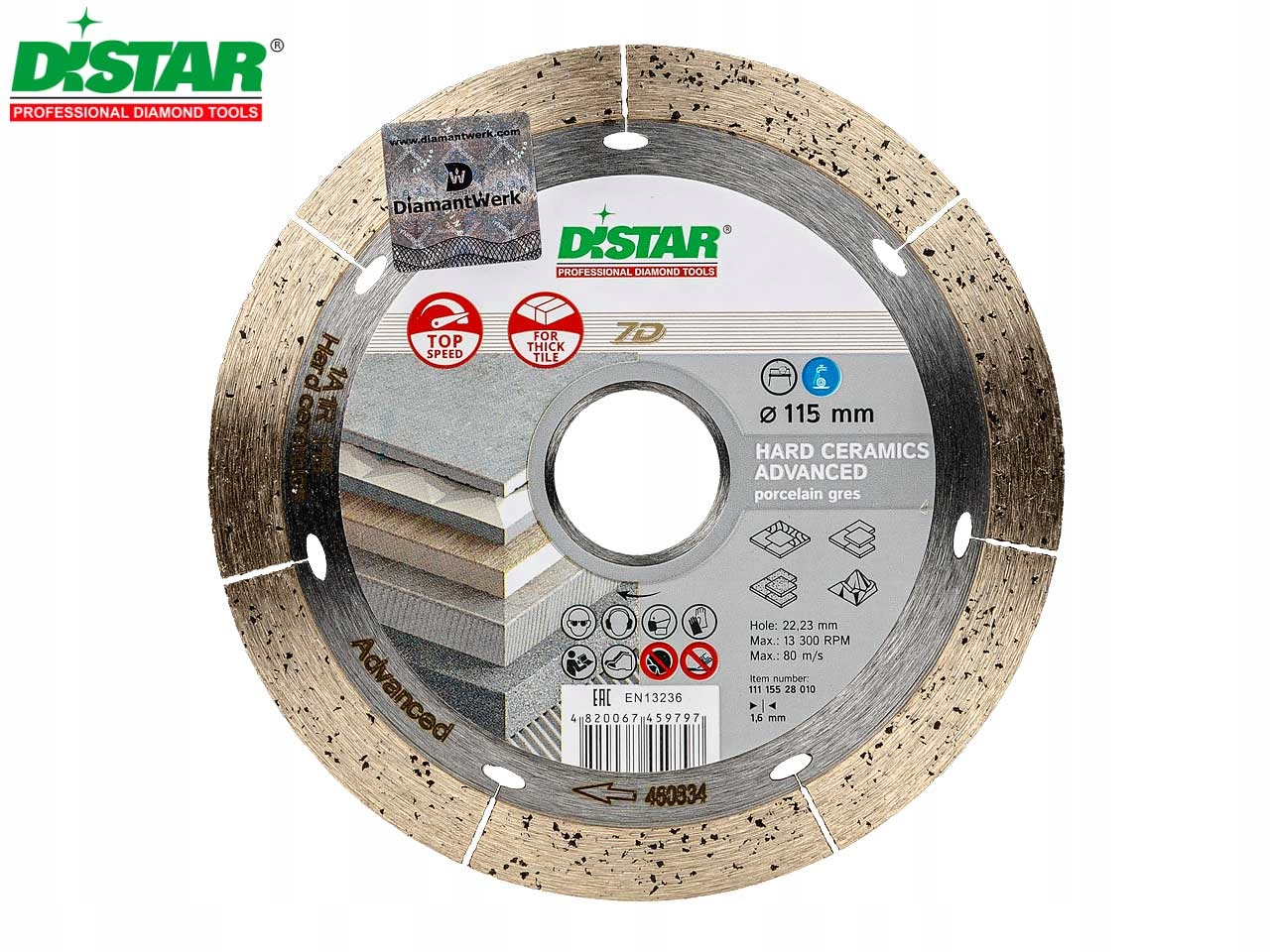 Tarcza diamentowa Hard Ceramics Advanced 115x22,23