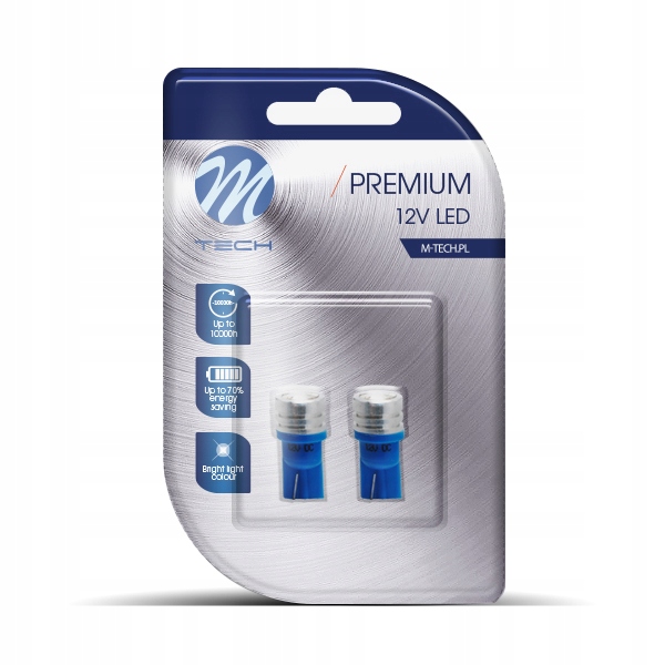 

2x Żarówka W5W T10 HiPower 0,5W niebieska LB014b