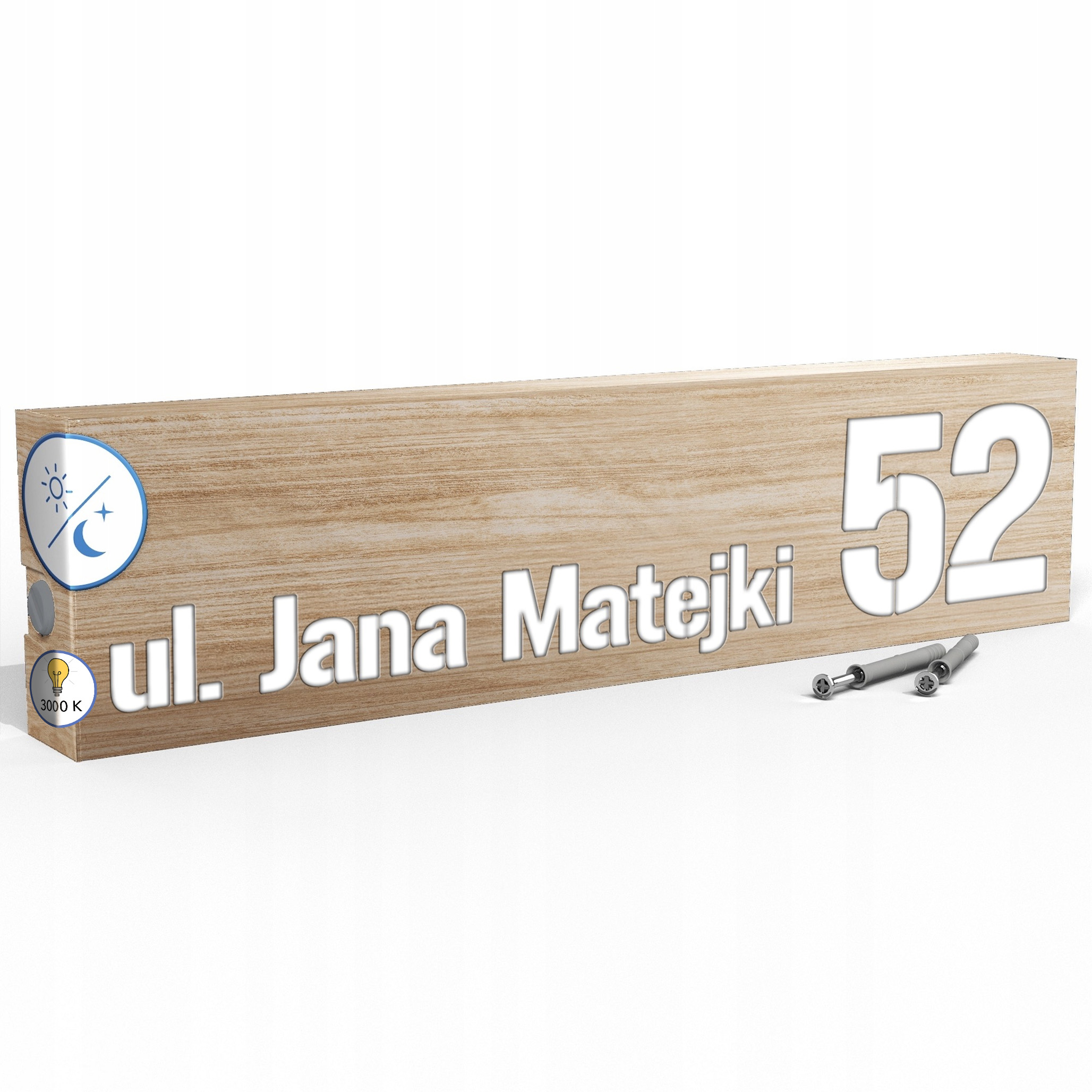 Led tabulka 3000k senzor 40x10 cm Teplá barva Čísla Led Číslo Domov