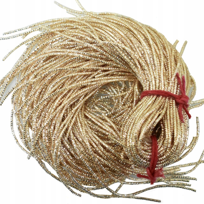 Bajorek do Haftu Truncal 4 Grani, Miedź, Jasne Złoty, 1.5mm, 360cm/10g