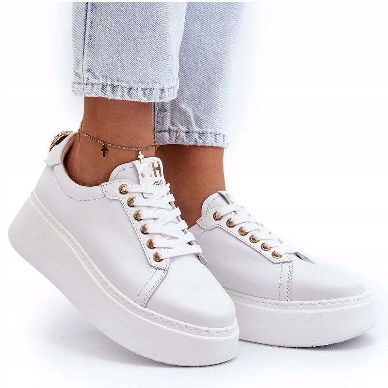 Dámské Tenisky Na Masivní Platformě Z Kůže Chebello 4367 Bílé 41