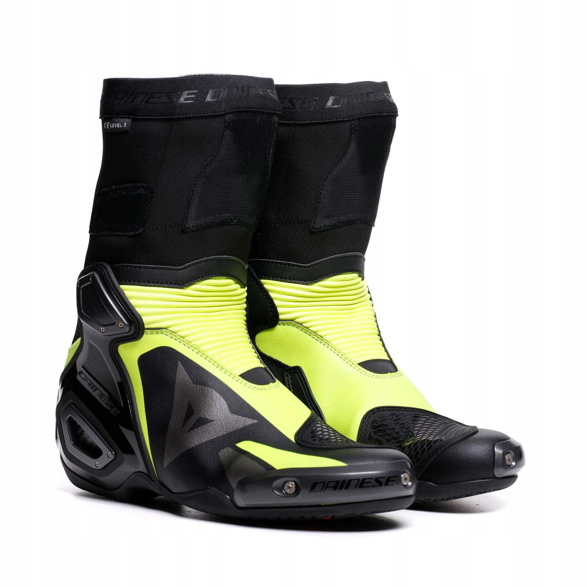 Motocyklové topánky Dainese Axial 2 Boots čierne/žlté-Fluo 46
