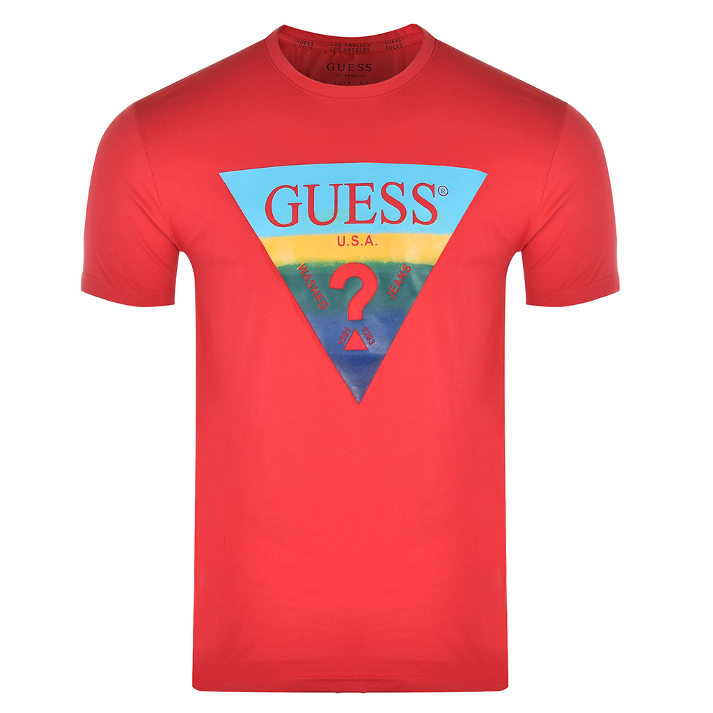 Pánské Tričko Guess Logo M0BI99 J1300 červené