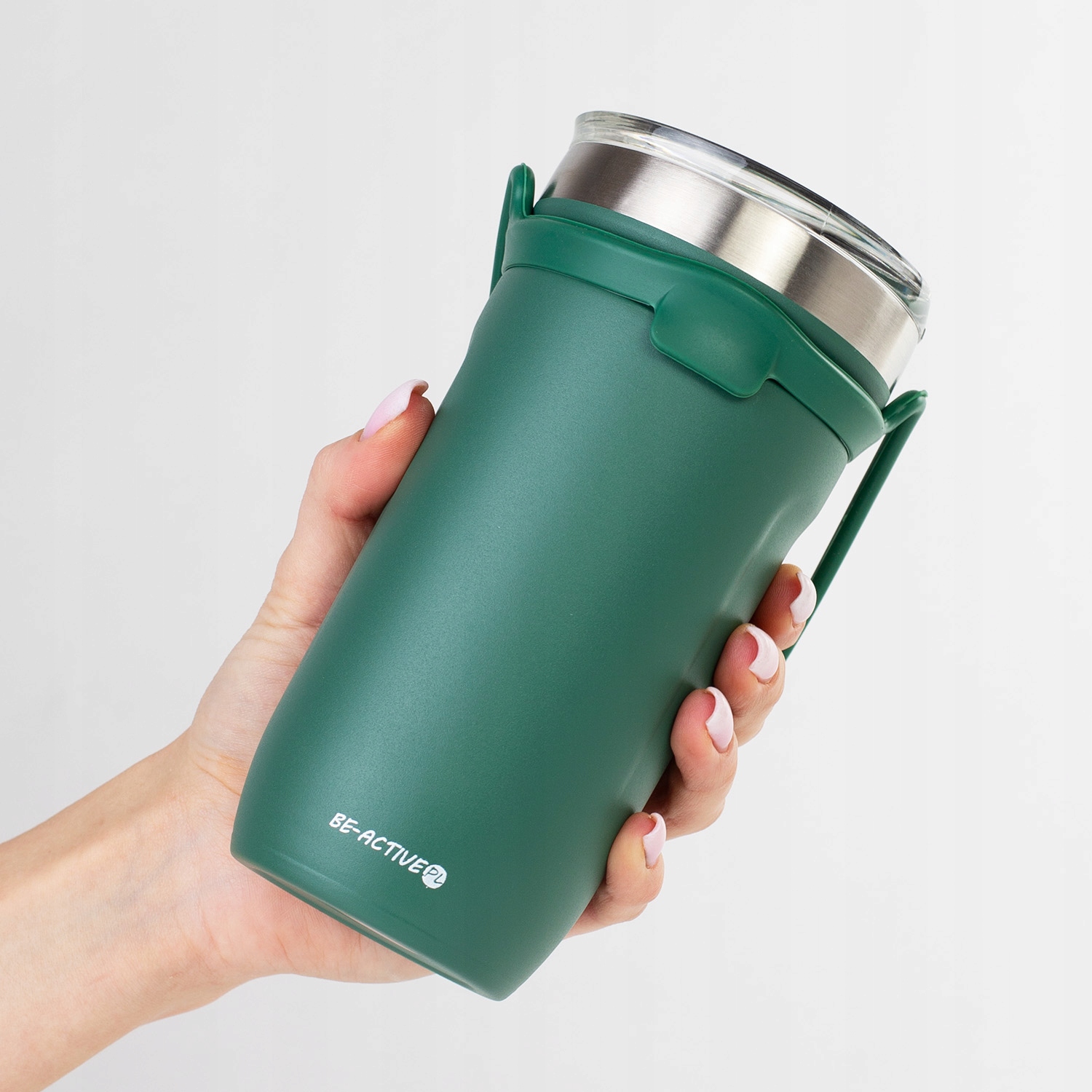 Kubek termiczny termos duży 550ml na herbatę kawę napój podróżny zielony — 19