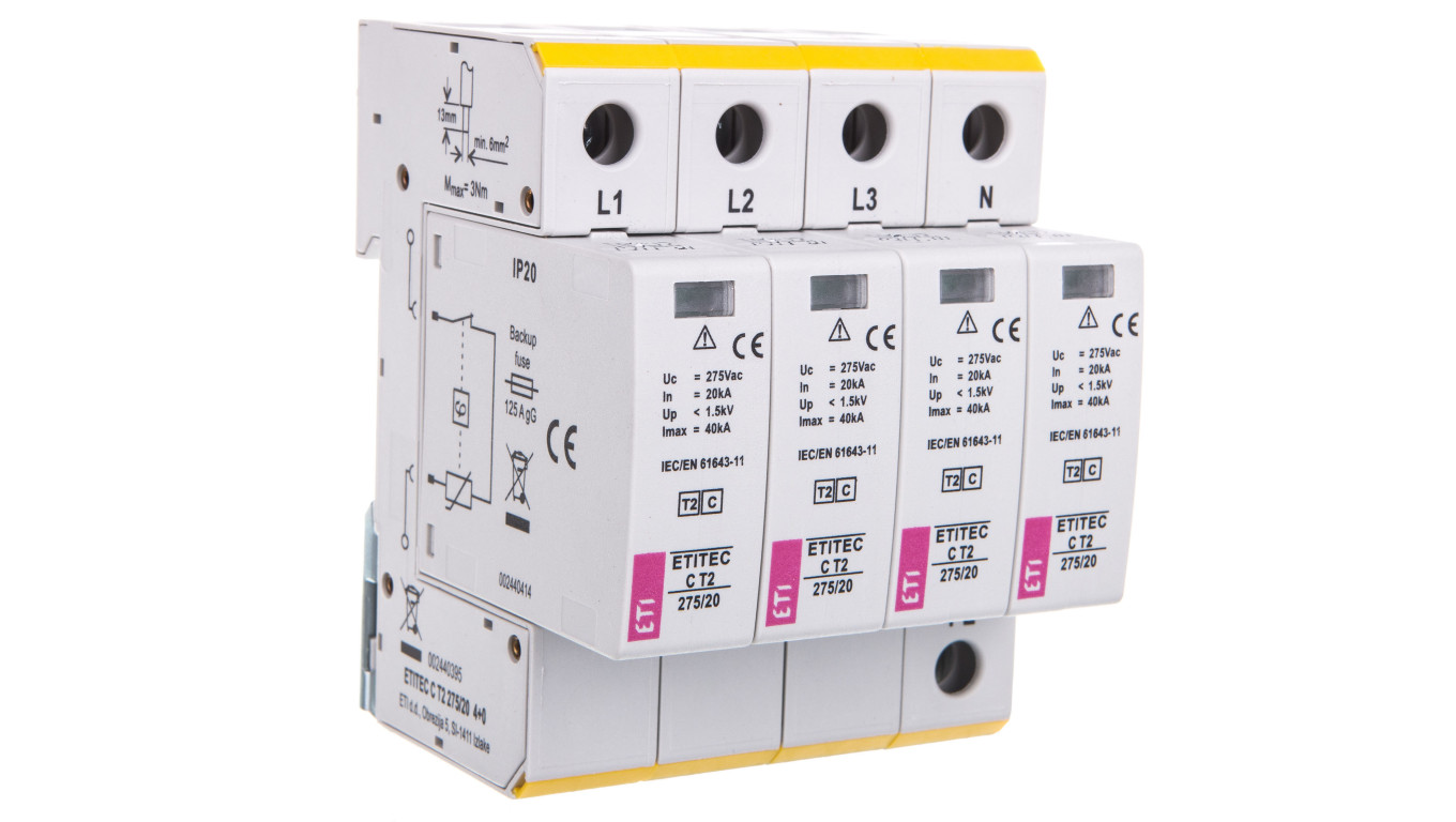 Omezovač přepětí Typ 2 C 4P 275V 20kA ETITEC-C-275/20 002440395