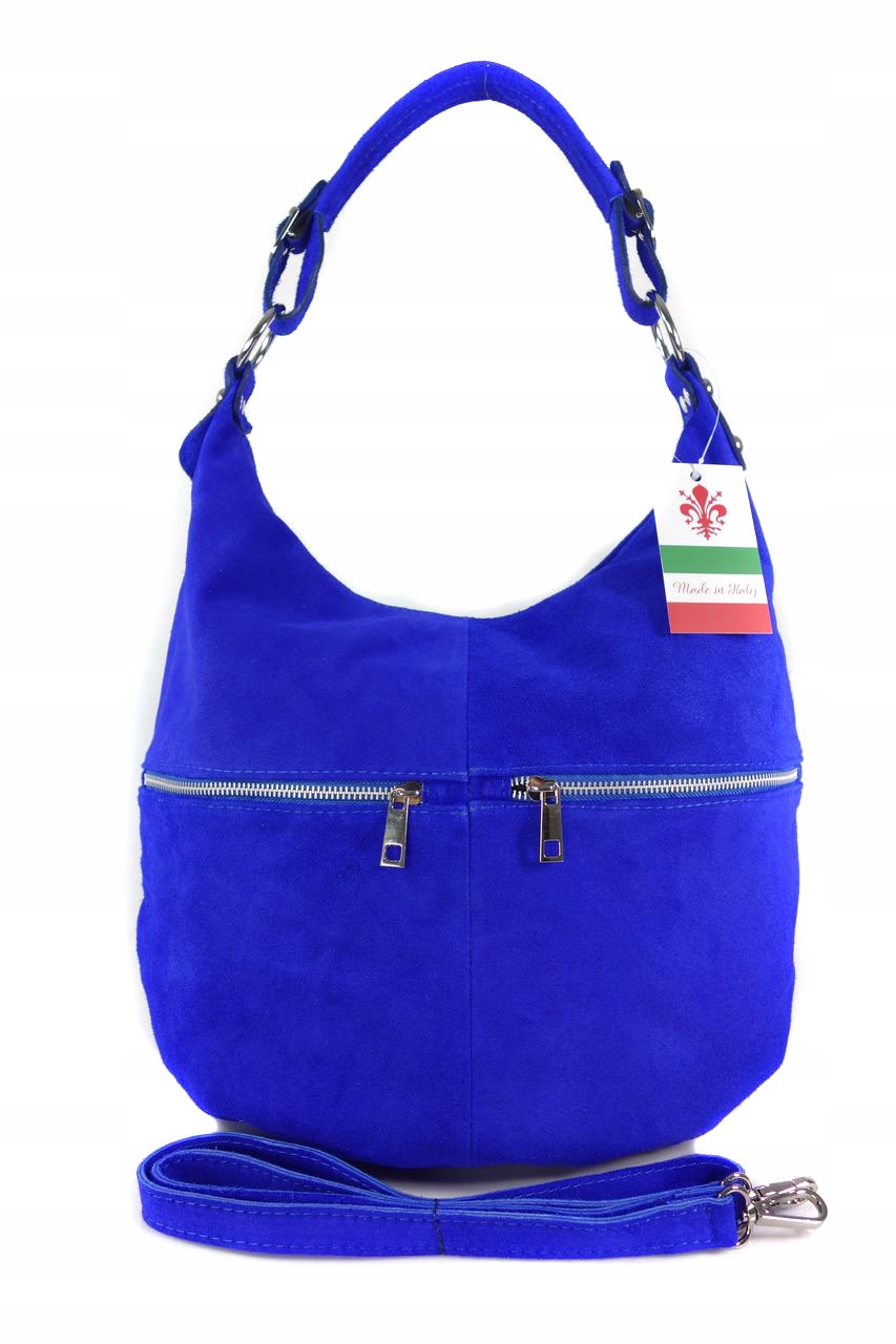 

włoski worek shopper bag zamsz vera pelle chaber