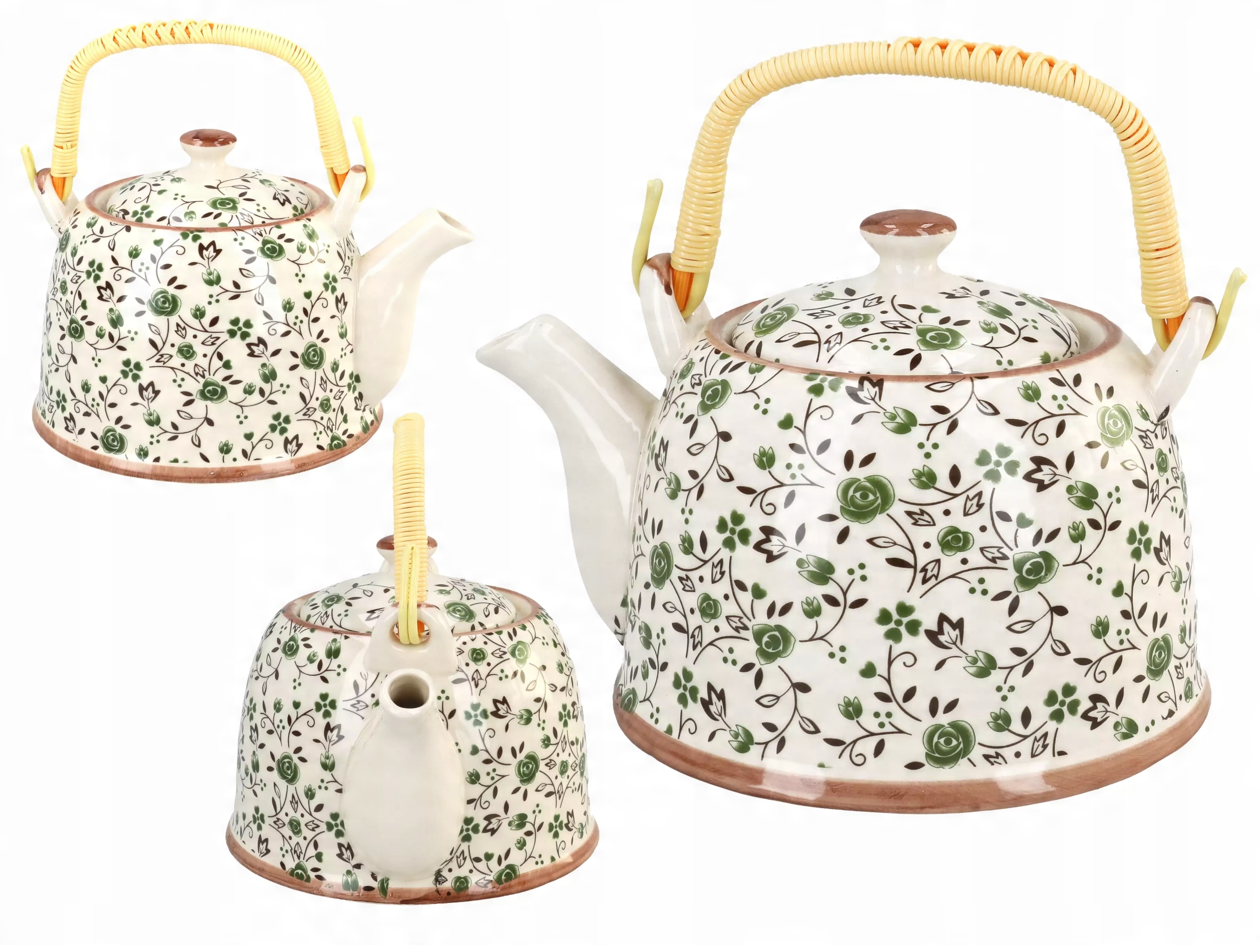

Czajnik ceramiczny z zaparzaczem Zielony 0,9l