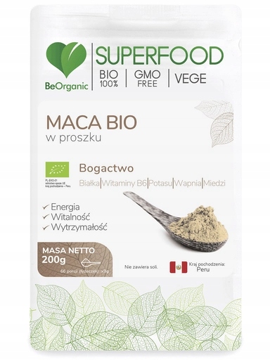 3x BeOrganic Maca Bio v prášku 200 g Odolnost Energie