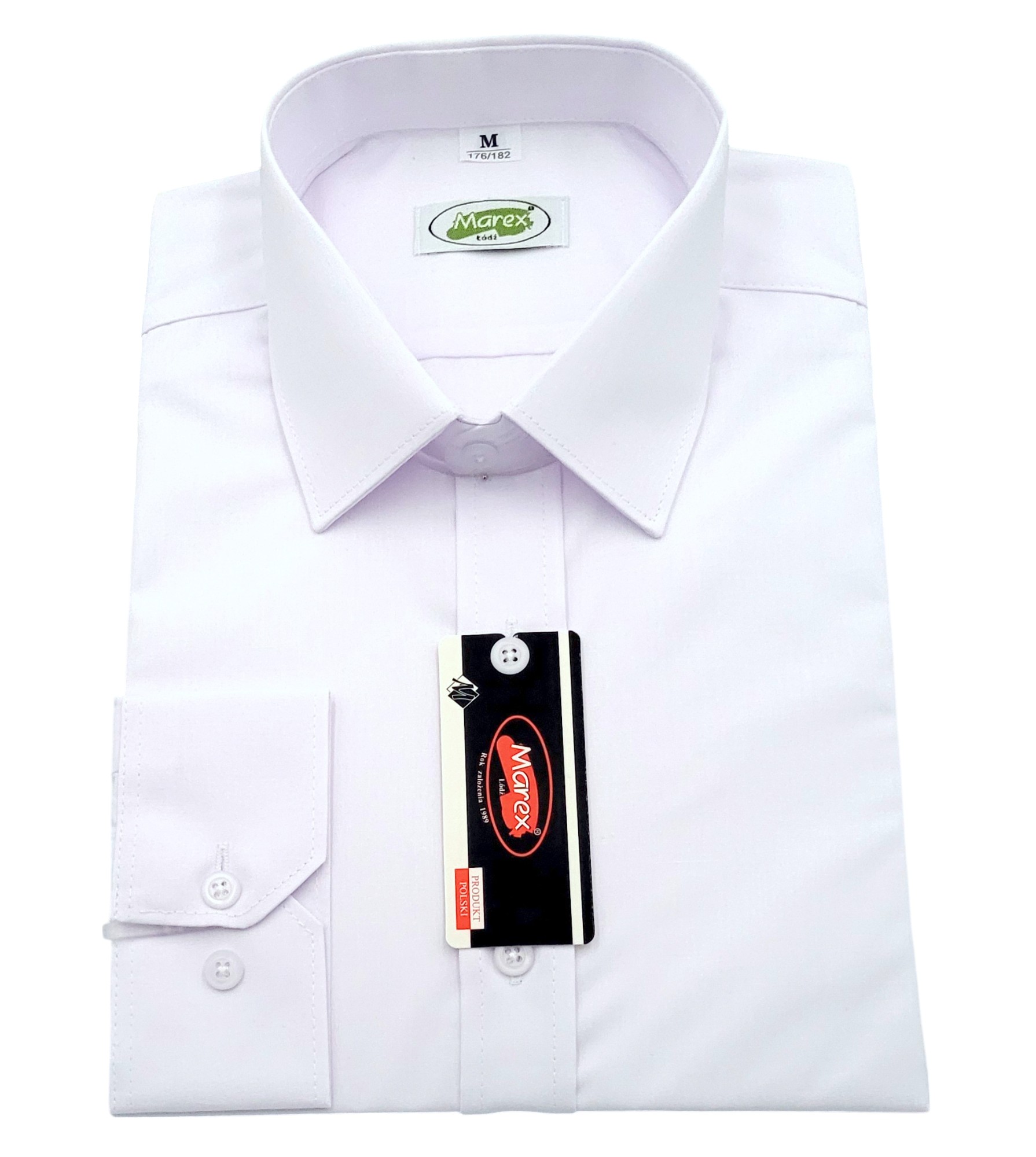 Koszula męska gładka klasyczna Marex biała długi rękaw L 176/182 41-42