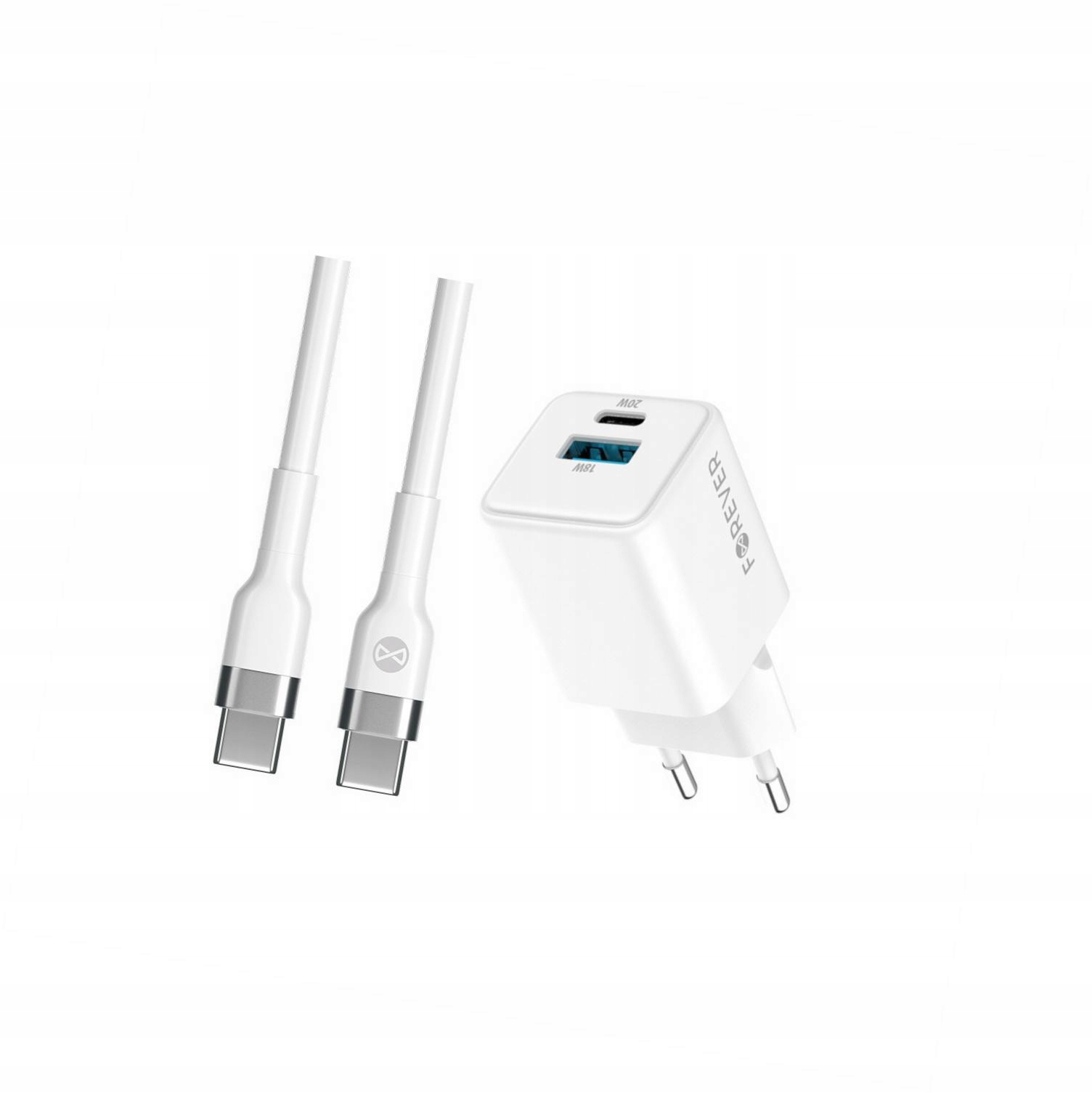 Szybka ładowarka GaN 20W 2 wejścia długim z kablem 2m do OnePlus 8