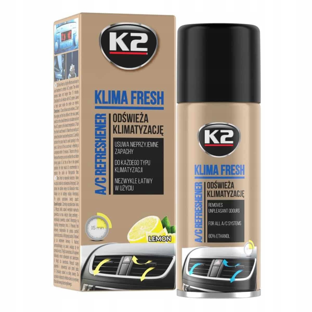 K2 KLIMA FRESH ODGRZYBIACZ KLIMATYZACJI LEMON