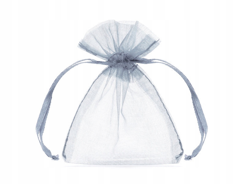 

Woreczki z organzy dla gości srebrne, 10 szt.