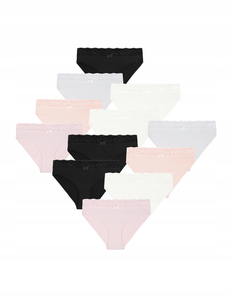 Kalhotky Dámské Laserem Řezané Kalhotky Zakončené Krajkou, Set 12-PACK Moraj S