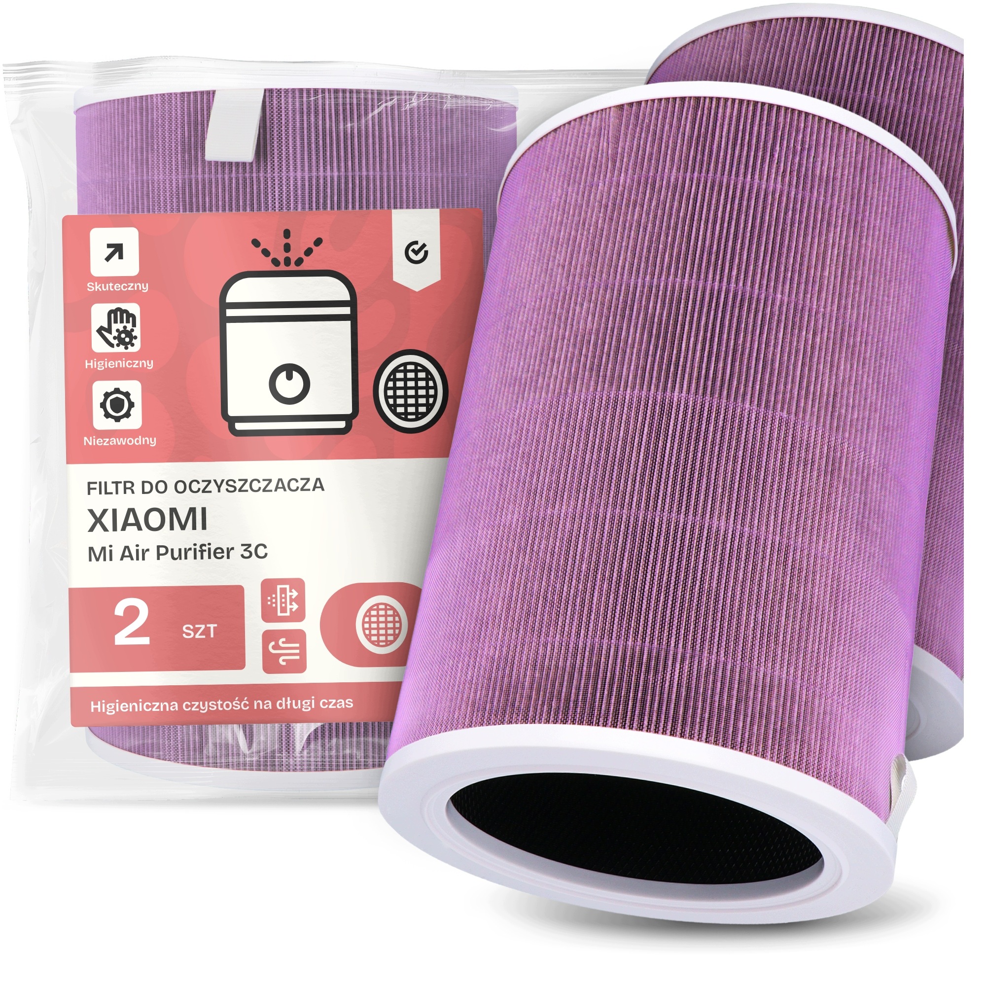 2x Filtr Do Čističky Vzduchu Xiaomi Mi Air Purifier 3C Filtrační vložka