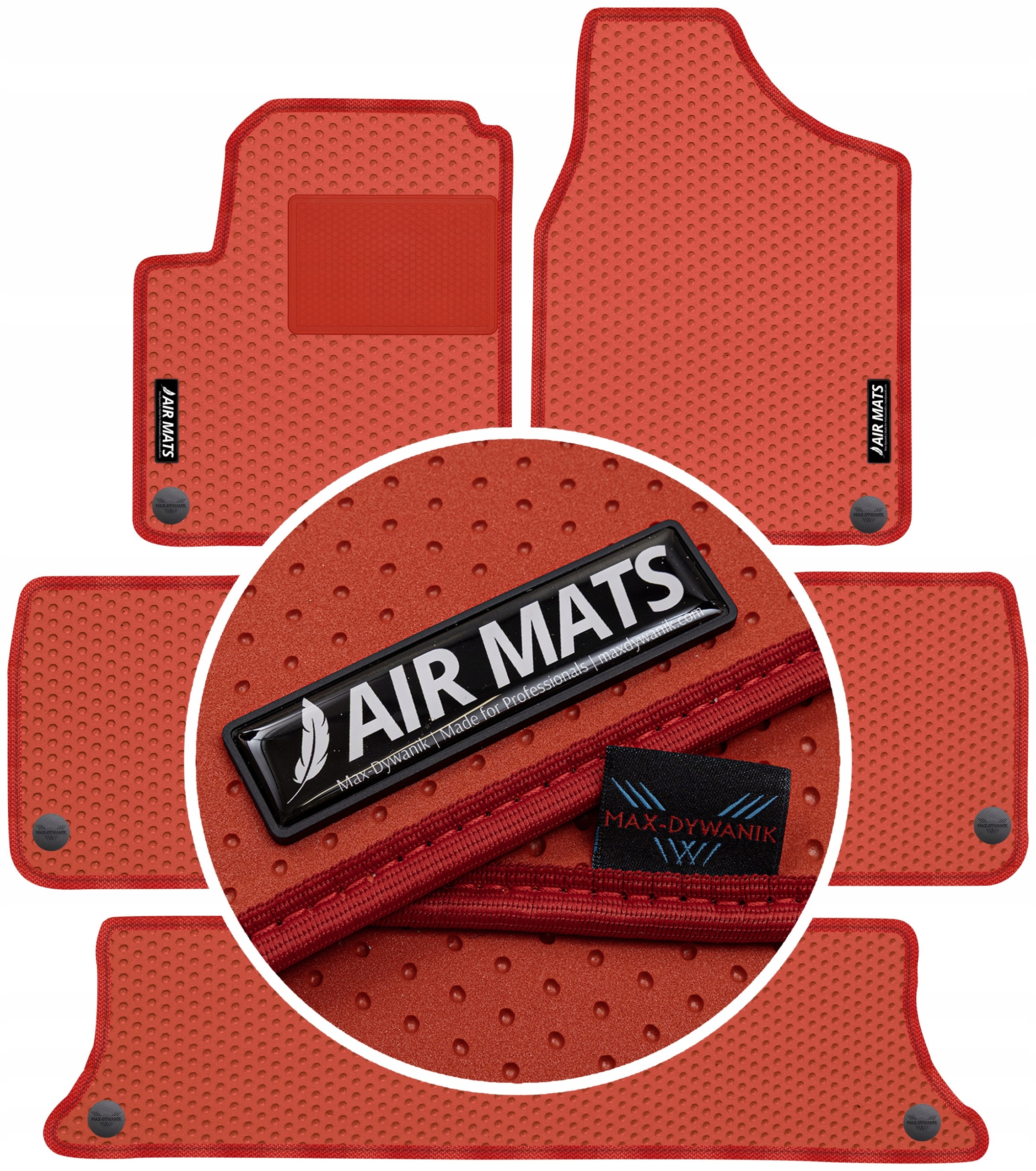 Vw Sharan I 7os 1998-2010 Gumové rohože Air Mats Červené