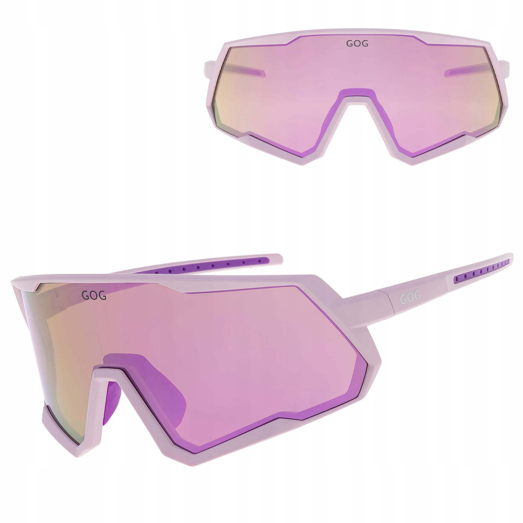 Velké sluneční brýle pro sportovní cyklistické zrcadla Gog fialové