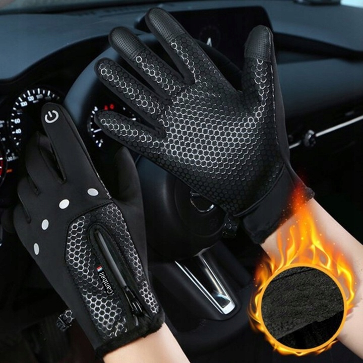 DOTYKOWE RĘKAWICZKI SPORTOWE WODOODPORNE RĘKAWICE ROWEROWE ZIMOWE + GRATIS Model TOUCH Zima Zimowe DO telefonu survival OCIEPLANE