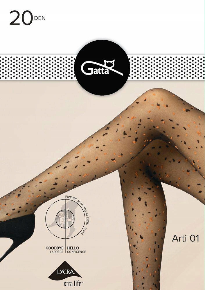 

Gatta Arti 01 Rajstopy damskie 2-S / Nero.orange