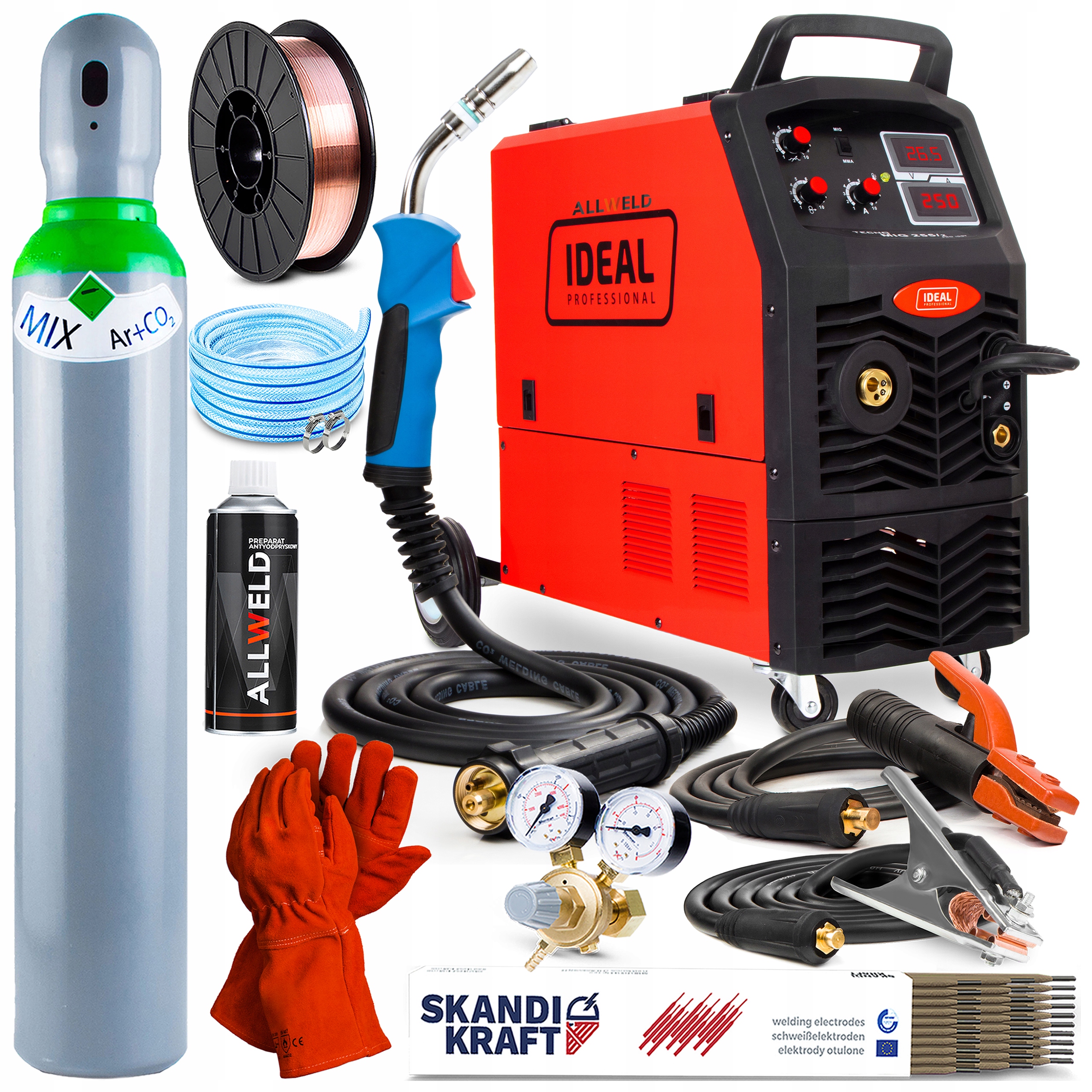 Invertorová Svářečka Ideal Mig 255 Mma 230V 400V 250A Igbt Hliník 4X4