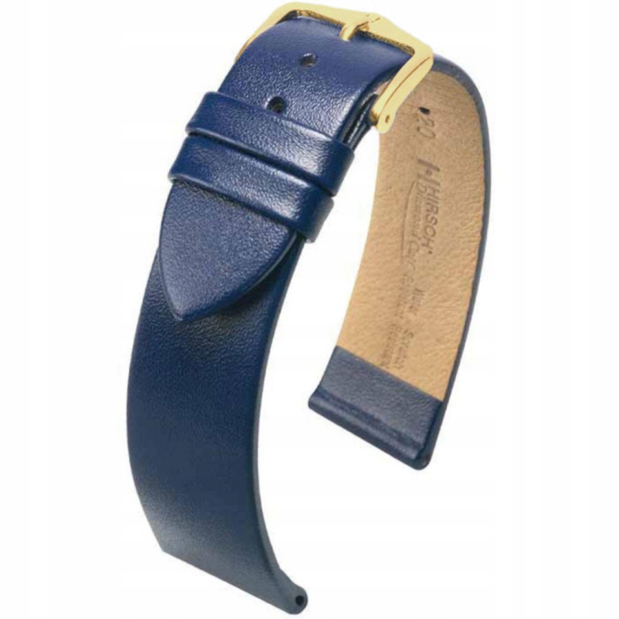 Tmavě modrý kožený opasek 18 mm Hirsch Diamond Calf Nqr 14130280-1-18 (XL)