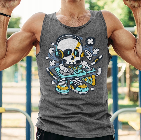 TANK TOP ANIMOWANE DJ SKULL Rozmiar L