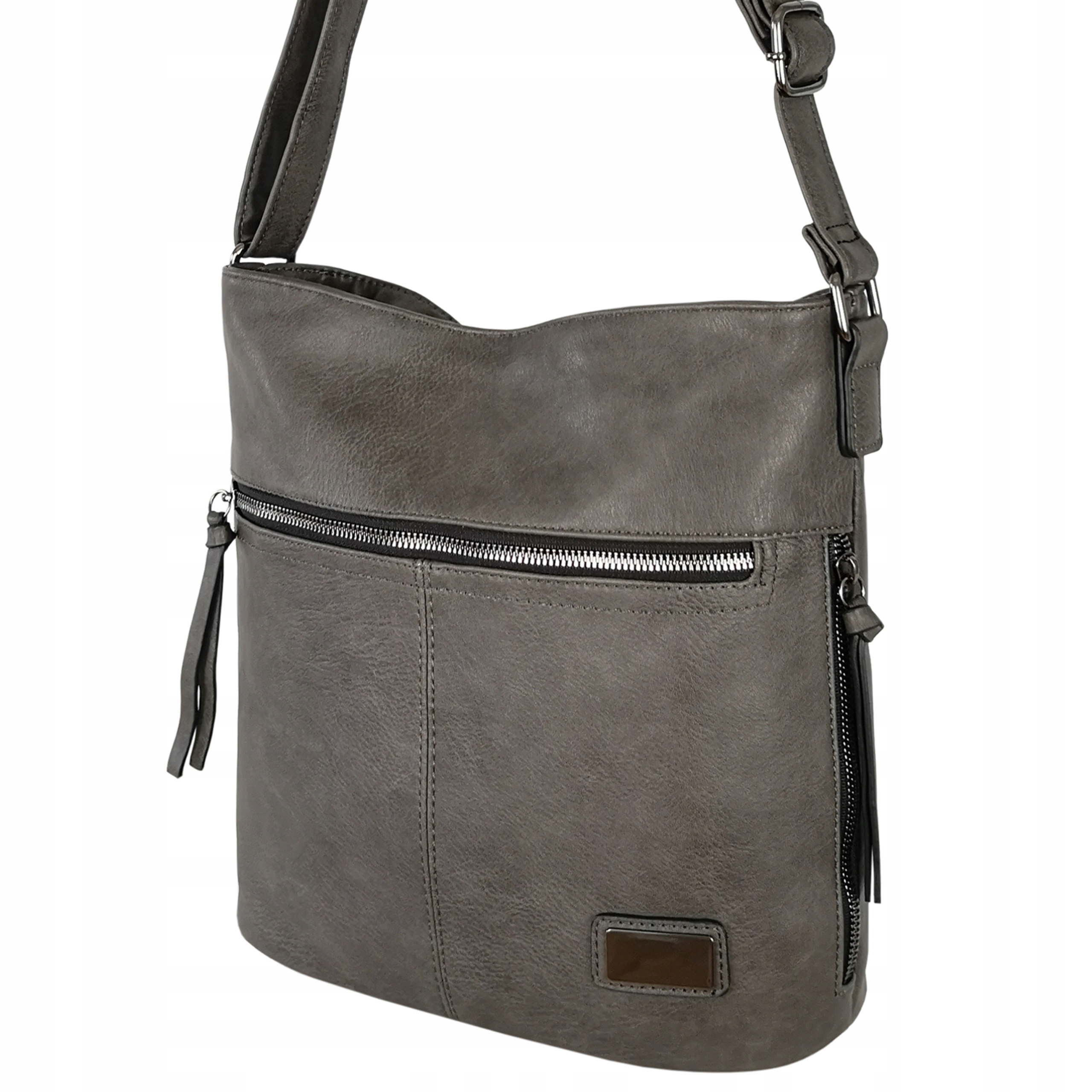 

Torebka Damska Listonoszka Szara Torba Worek A5