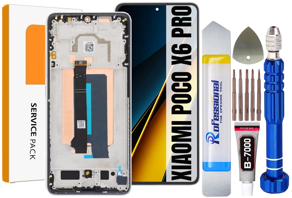 Displej Pro Xiaomi Poco X6 Pro Originální Obrazovka Rámeček Silver