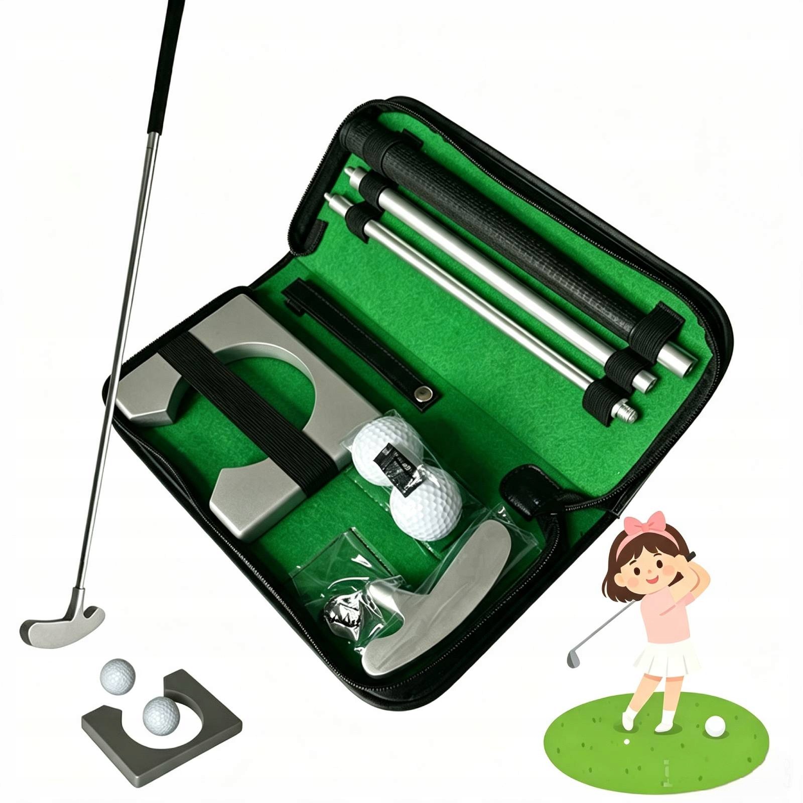 Golfová Tréninková Sada Cvičební Mini Golfový Putter Akcesoria Přenosná