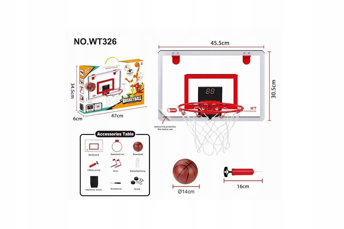 Zestaw do koszykówki WT326 4517 EAN (GTIN) 6920179214517