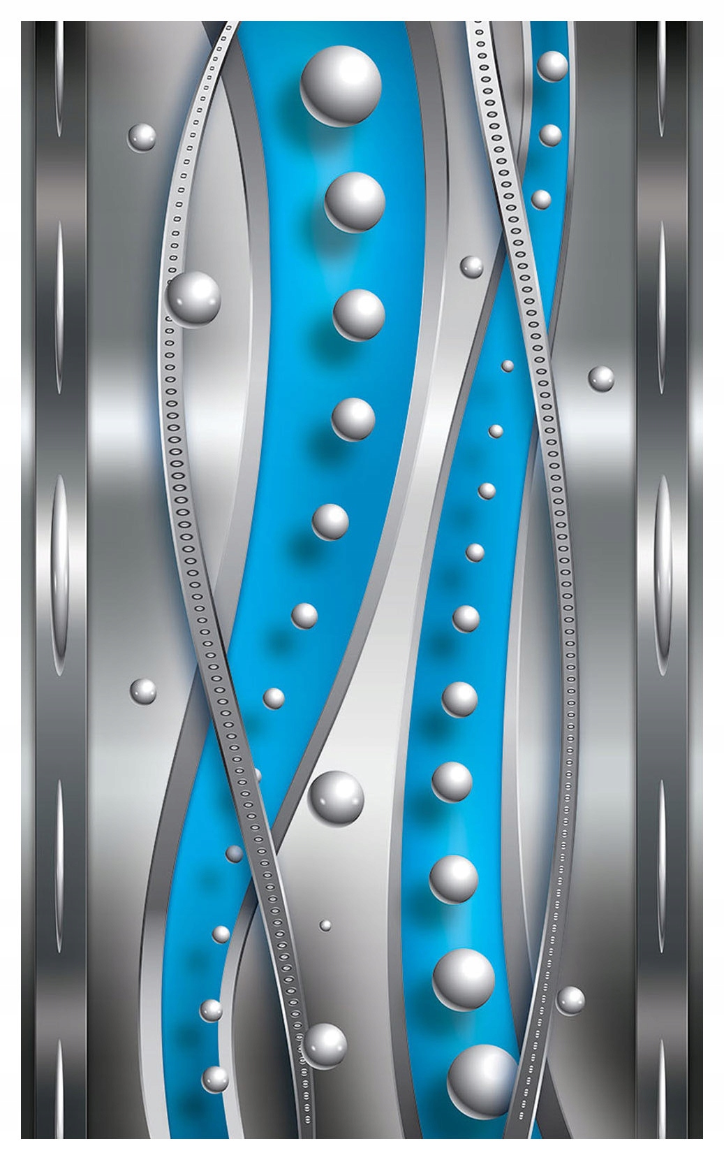 Fototapeta Modré sféry Metalik Abstrakce vlny hloubka 206x275 lepidlo