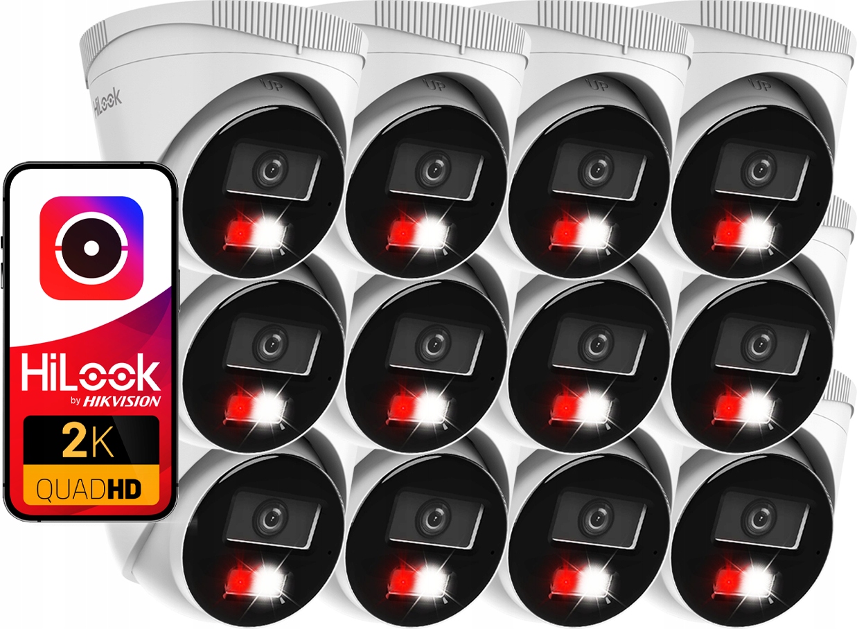 Sada 8 Ip kamier 4MPx PoE Hilook By Hikvision IPCAM-T4-30DL Vonkajšia