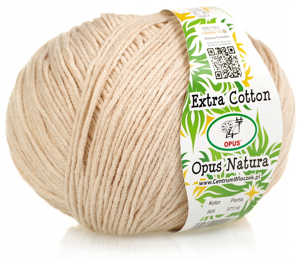 Włóczka Opus Natura Extra Cotton Nr 805 Beżowa