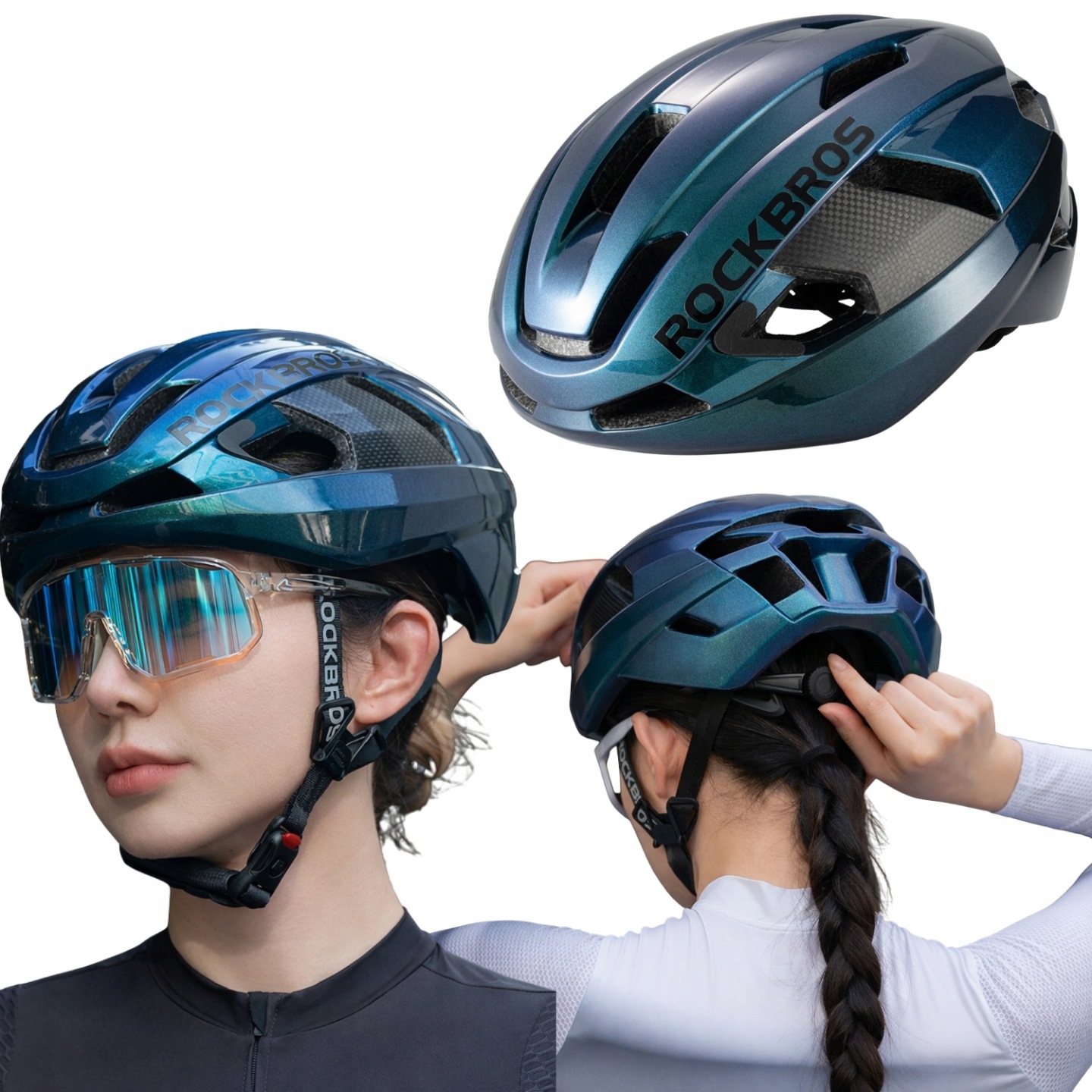 Kask Rowerowy Męski Damski Regulowny Włókno Węglowe 58-62 CM Rockbros