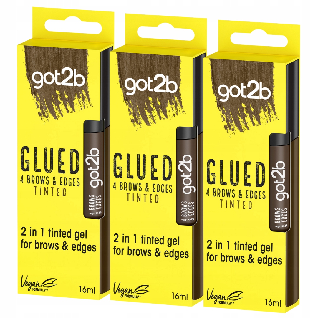 Got2b Glued Brows&Edges 2v1 Barvící Gel na obočí a dětské vlasy Bronz 16 m x 3