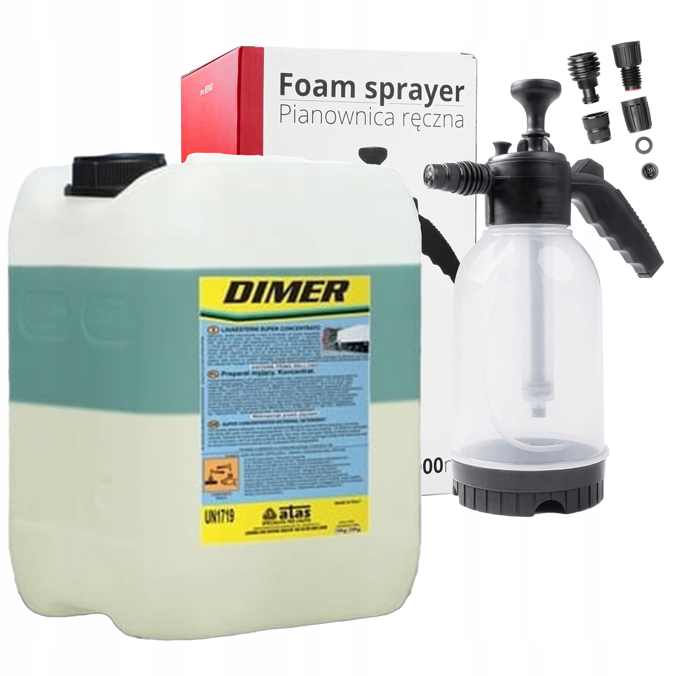 Aktywna piana do mycia samochodu Dimer 5L Dwuskładnikowa + pianownica 2L
