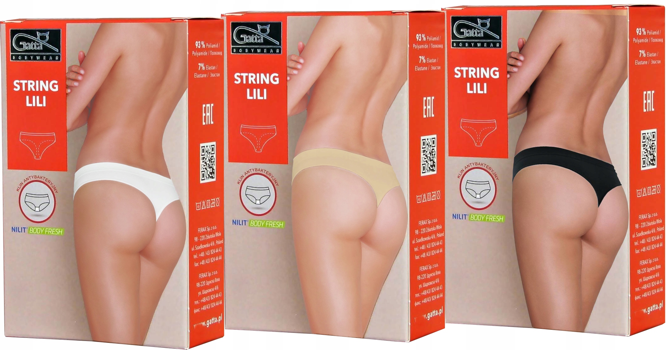 

3-PAK Gatta String Bezszwowe - Stringi LILI r.M