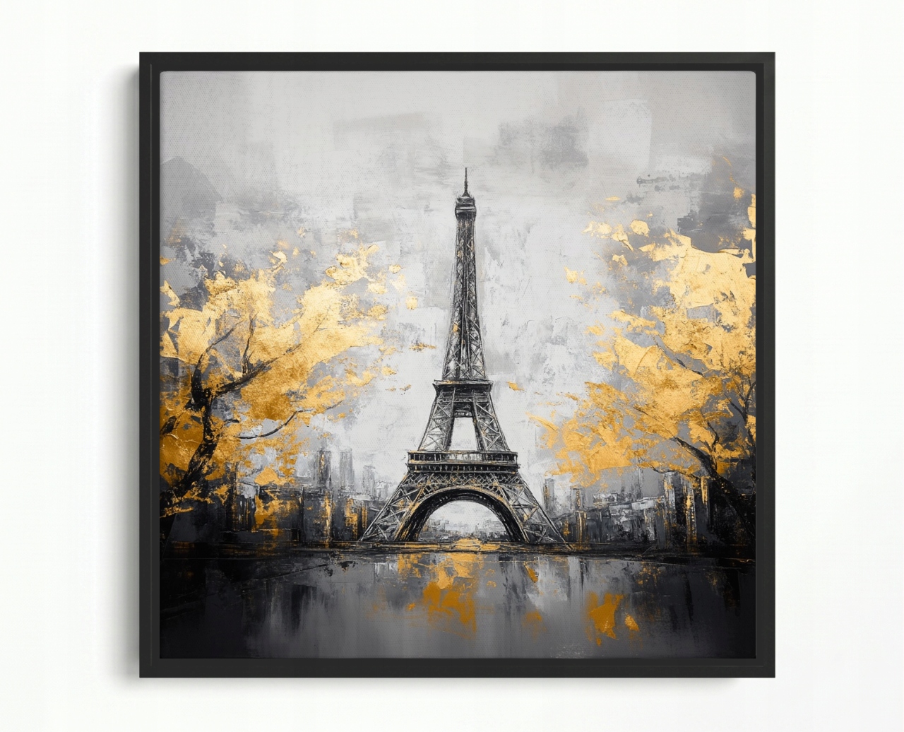 Obraz Rám Americký Box Město Paříž Eiffelova Věž Zlato Glamour Art 80x80