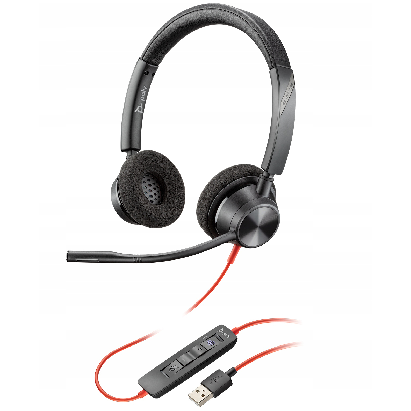 Plantronics Poly Blackwire 3320 Usb-a słuchawki nauszne mikrofon