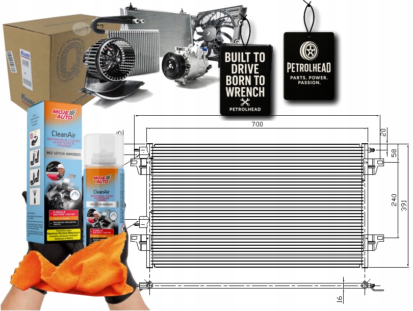 Kondenzátor Klimatizace Renault Clio II Laguna II V #Petrolhead Pro+ Kit9