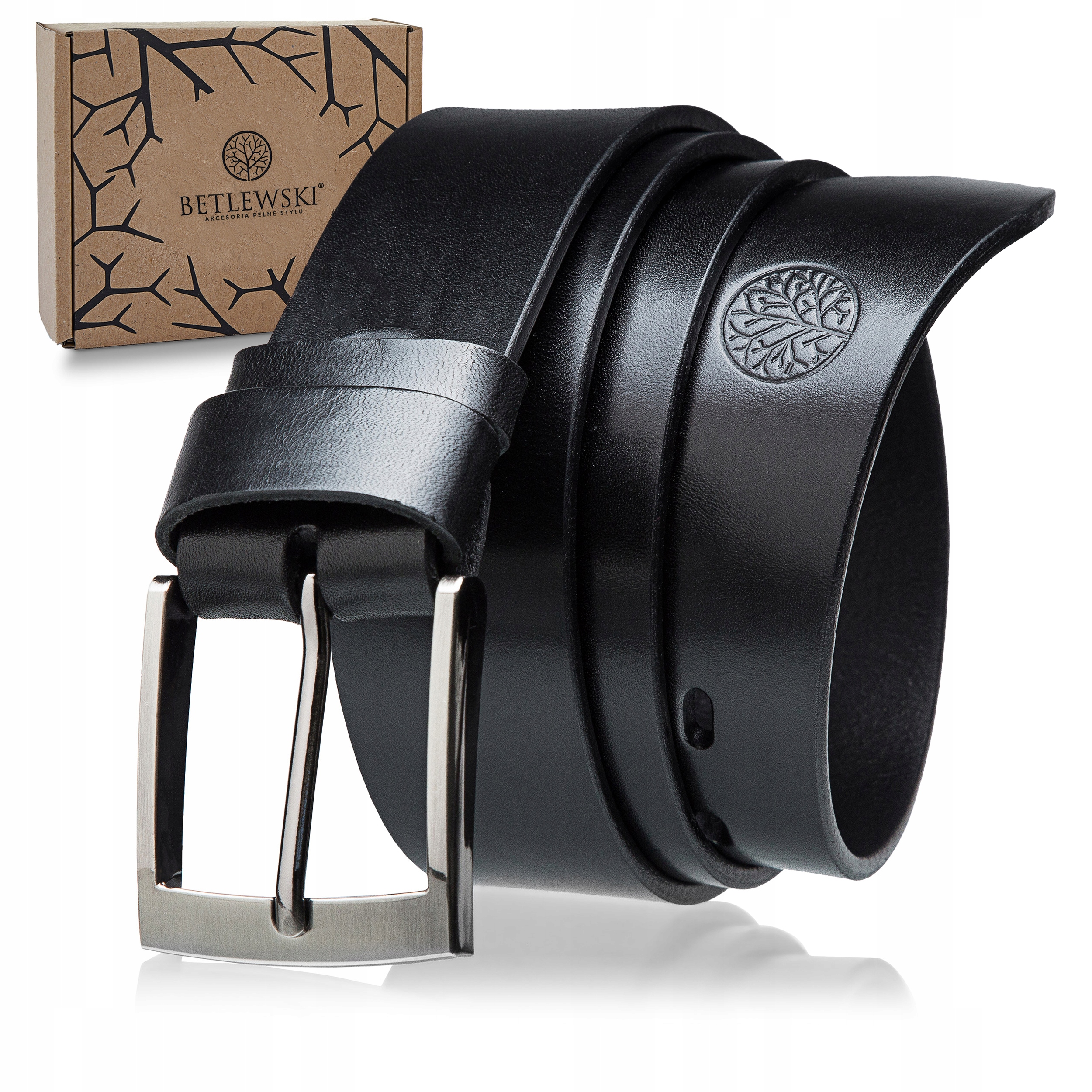 

Betlewski Pasek do spodni ze skóry w pudełku 120