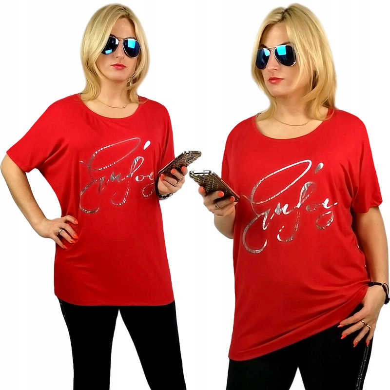 

Luźna Modna Swobodna Bluzka Oversize 46 48 50 Uni