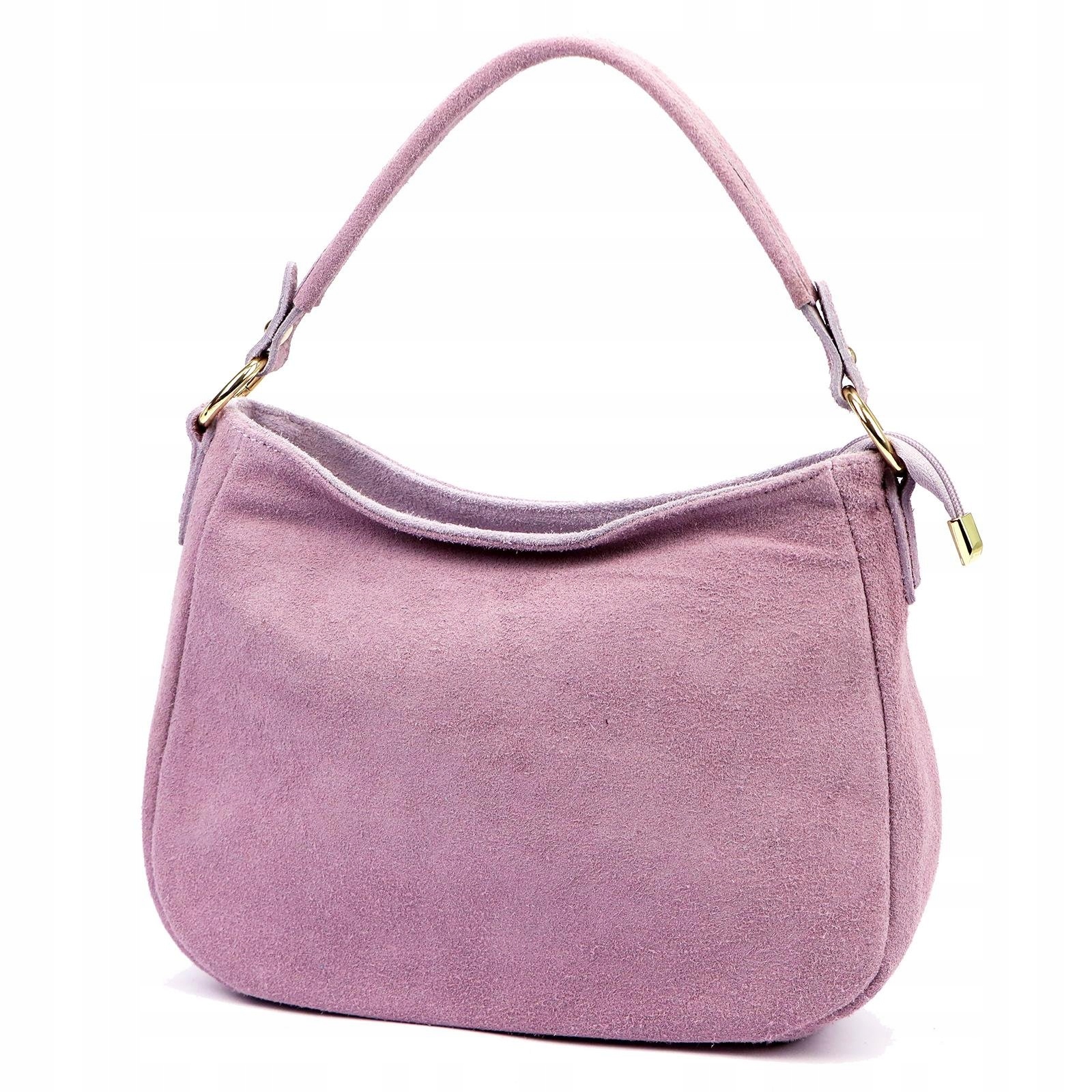 Dámská kabelka přes rameno kožená semišová lila Luka