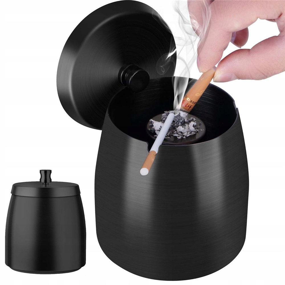 POPIELNICZKA PRZENOŚNA ZAMYKANA WIATROODPORNA ZE STALI NIERDZEWNEJ